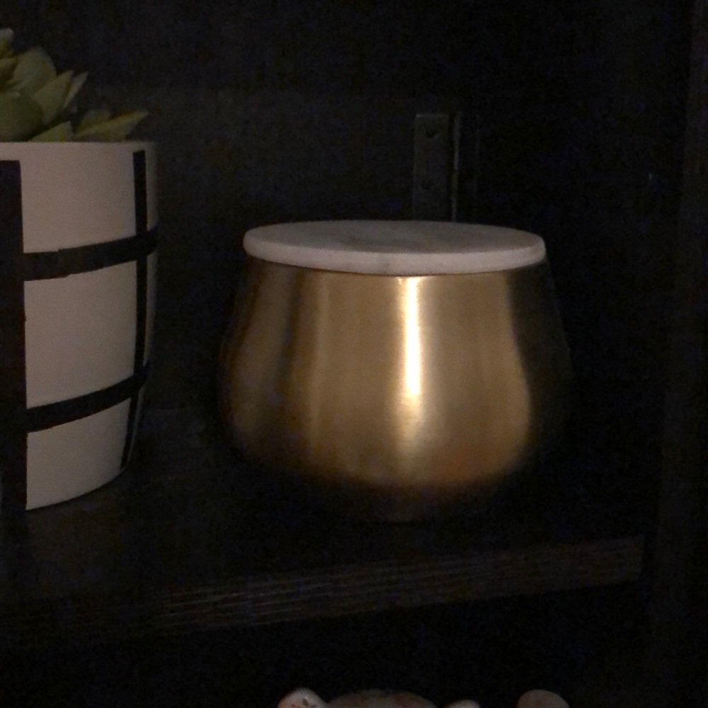 Capri Blue Volcano Candle-Gold Metal w/ Marble Lid